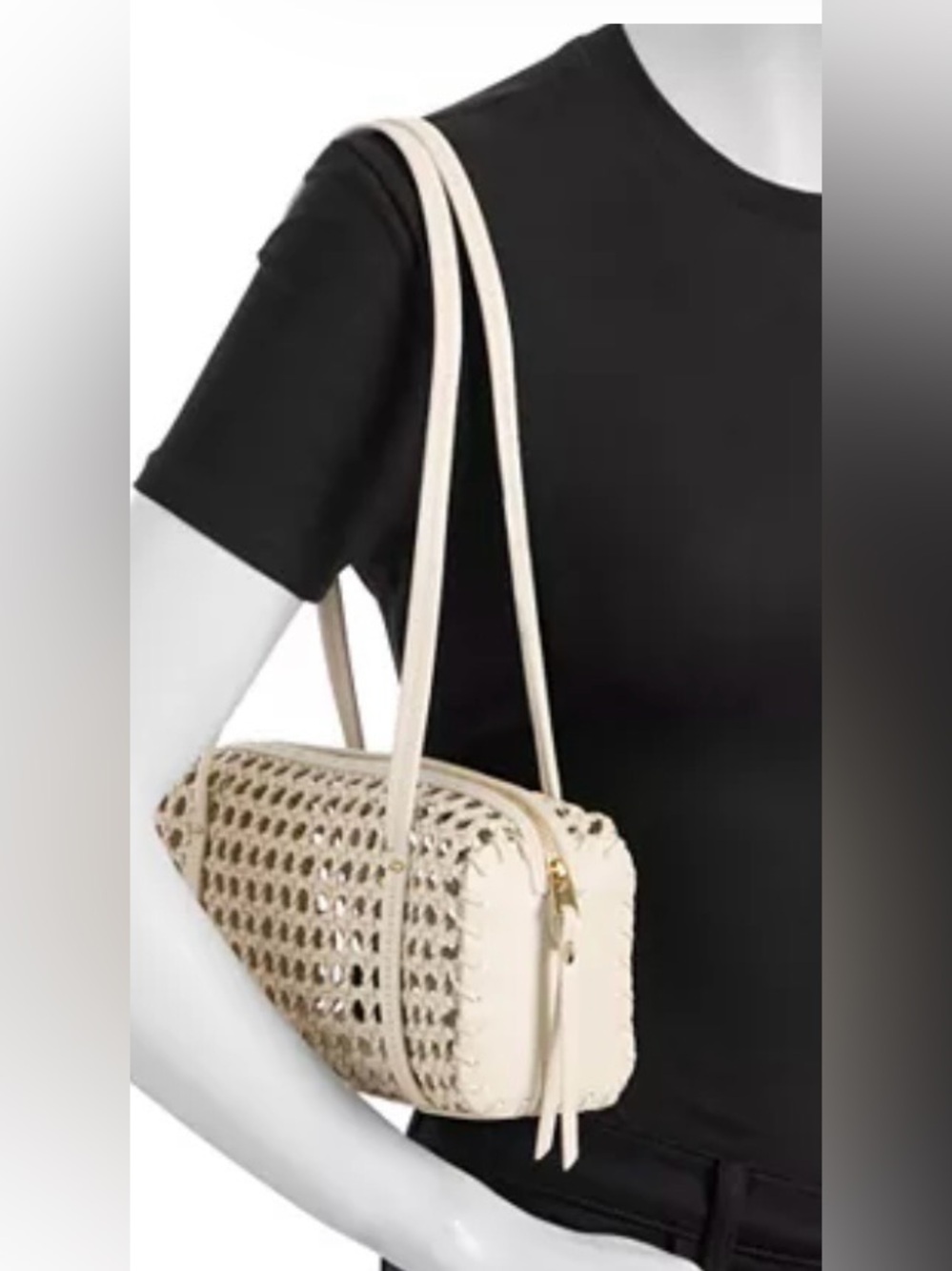 Madewell Woven Brioche  Shoulder Bag in cream leather - Picture 8 of 8